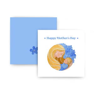 کارت تبریک طرح گل های آبی روز مادر