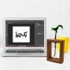 گلدون چوبی تک شیشه